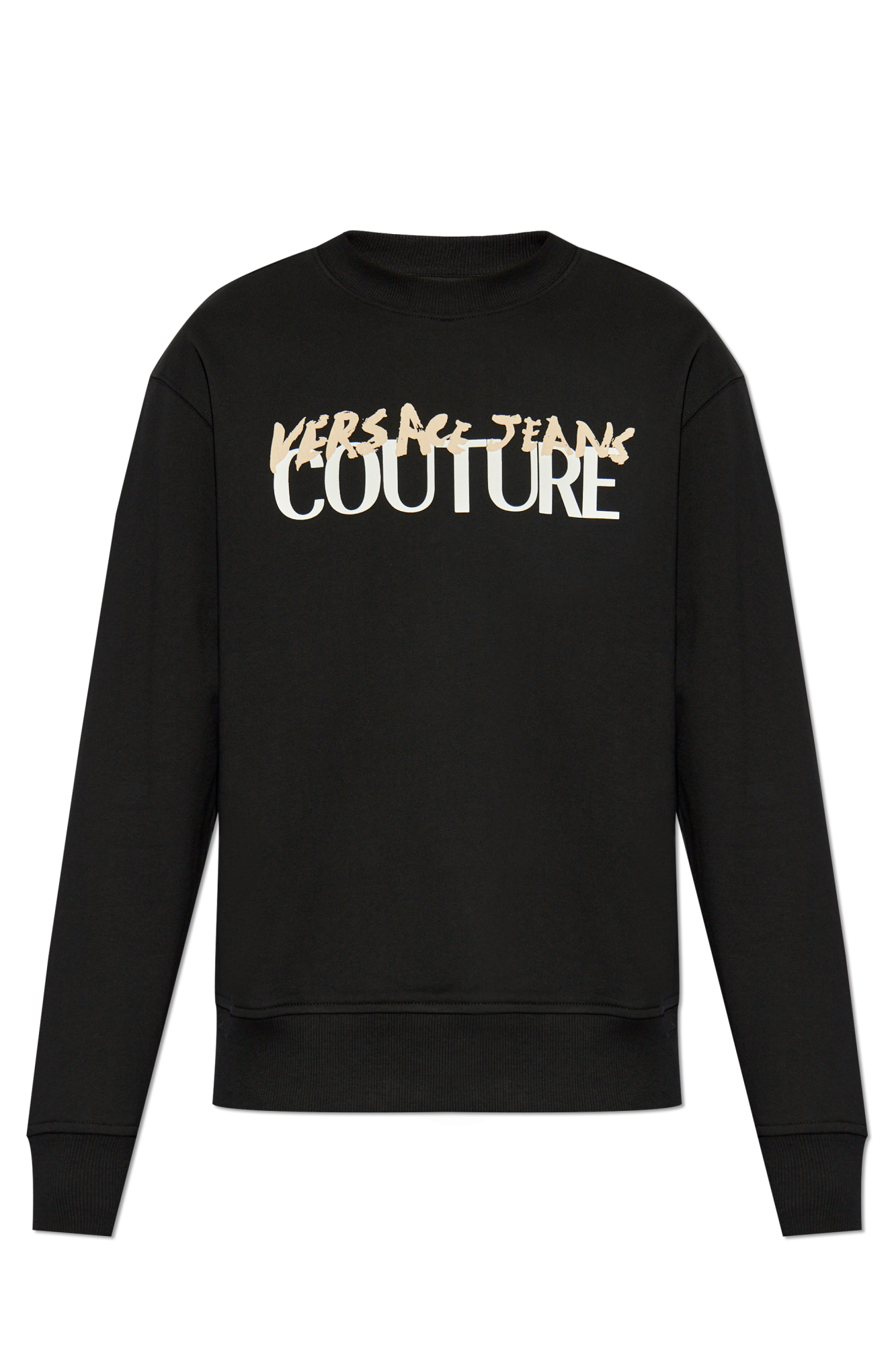 Black Sweatshirt with printed logo Versace Jeans Couture
